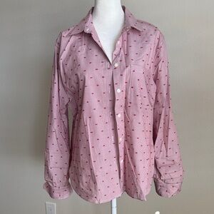 LOFT Pink Shirt with Red Pattern